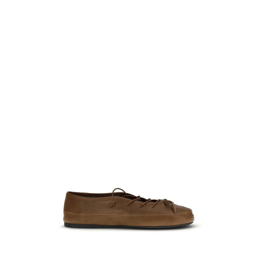 Miu Miu Brown Lamb Ovis Aries Aries Ballet Flats Miu Miu
