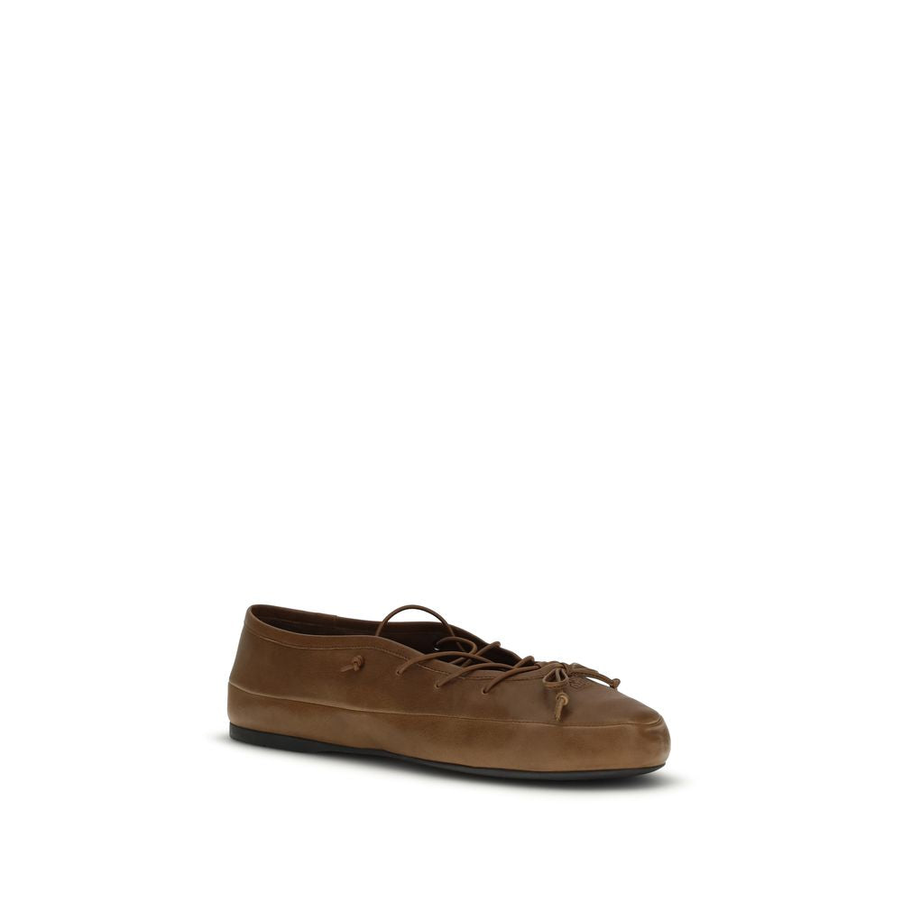 Miu Miu Brown Lamb Ovis Aries Aries Ballet Flats Miu Miu