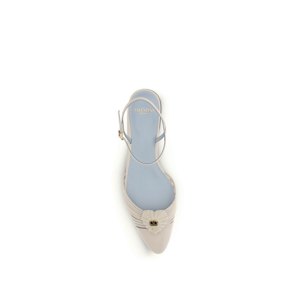 Valentino Garavani Beige Goatskin Flat Sandals - Eljoys Fashion 