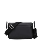 Black leather Michael Kors crossbody bag with adjustable strap and gold-tone hardware, featuring a sleek, compact design.