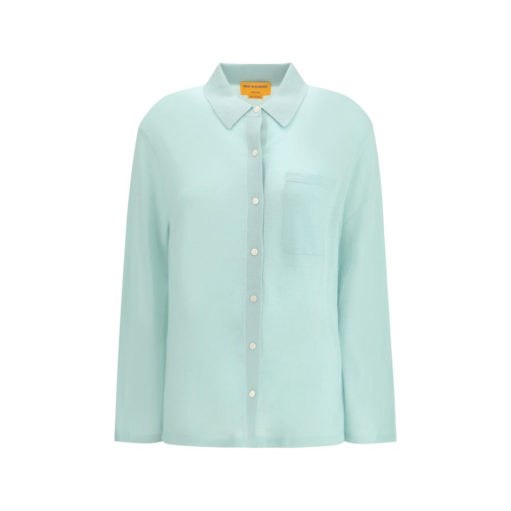 Guest in Residence Blue Cashmere Dress Shirt Guest in Residence