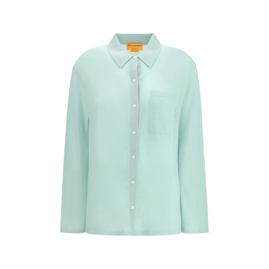 Guest in Residence Blue Cashmere Dress Shirt Guest in Residence