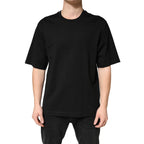 Dolce & Gabbana Black Cotton Crewneck Short Sleeve T-Shirt - Eljoys Fashion 