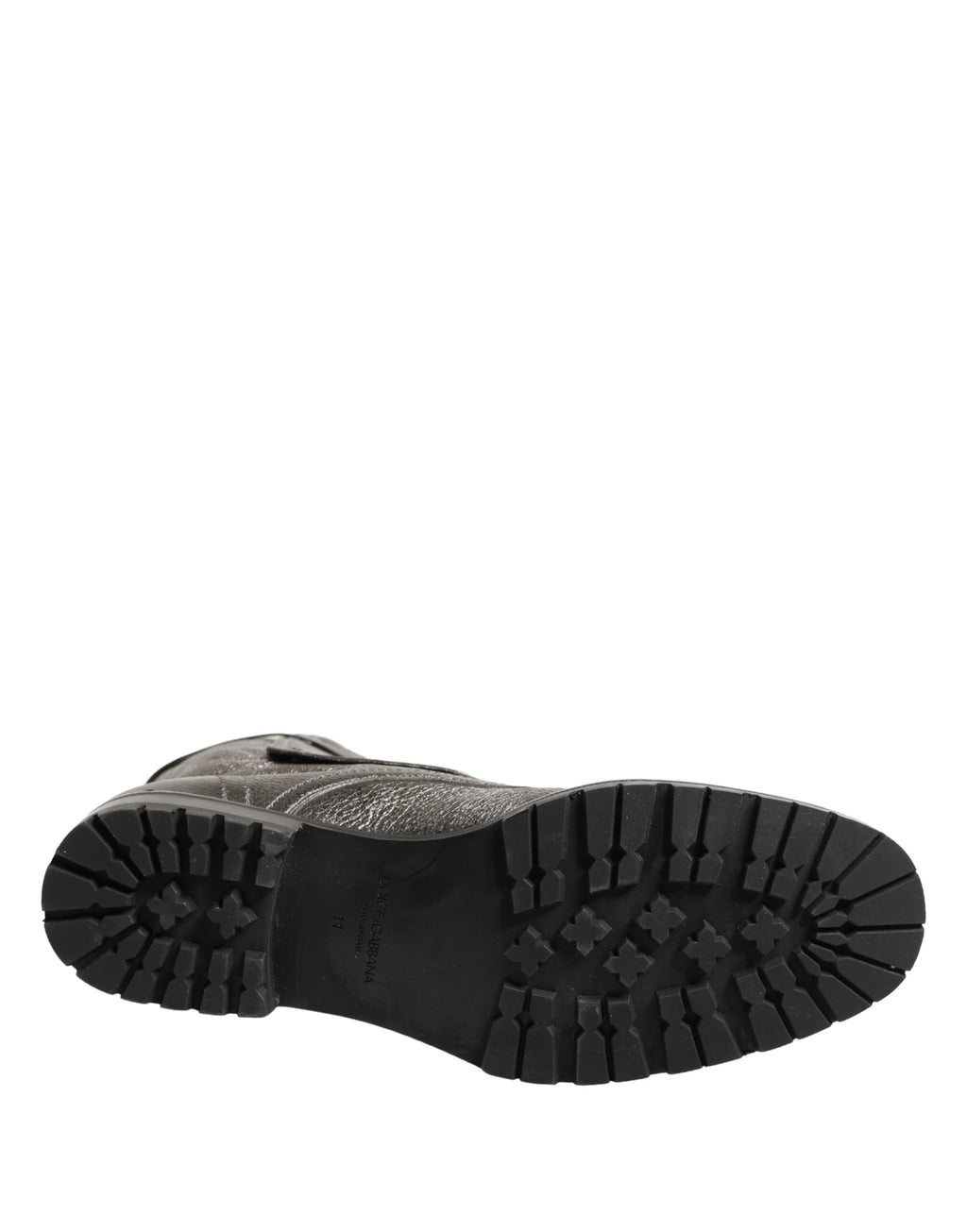 Dolce & Gabbana Metallic Leather Buckle Combat Boots Shoes - Eljoys Fashion 