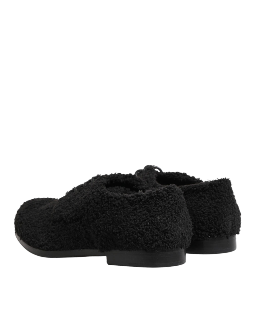 Dolce & Gabbana Men Black Riccio Shearling Dress Derby Shoes
