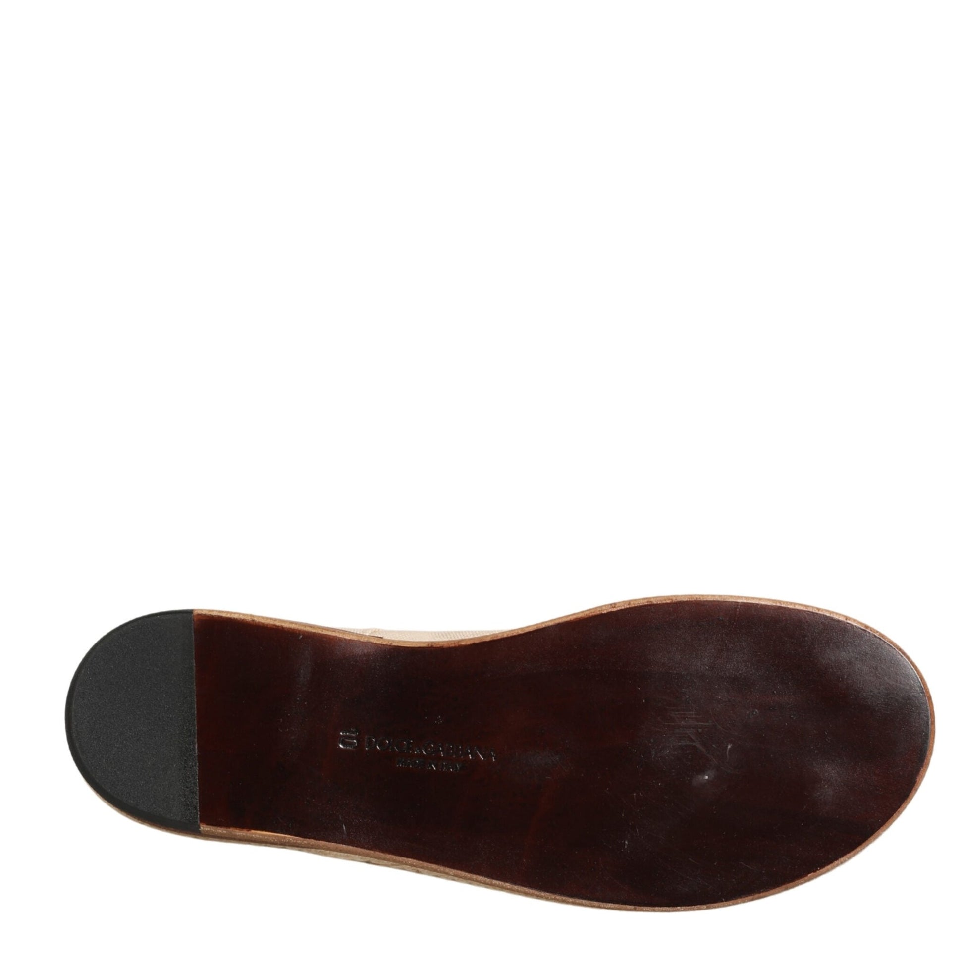 Dolce & Gabbana Beige Espadrille Sole Lace Up Canvas Derby Shoes