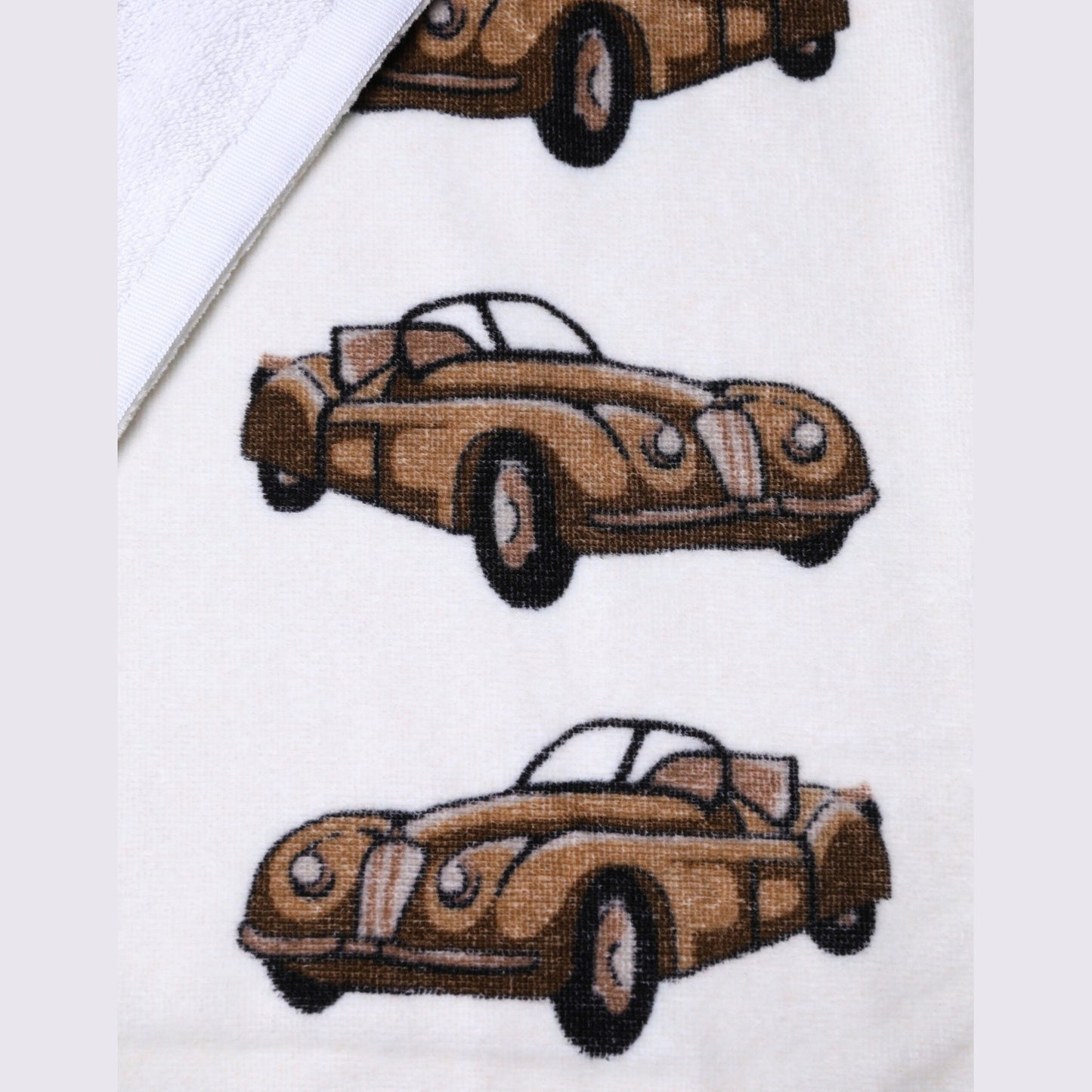 Dolce & Gabbana Towel White Cotton Car Graphic Print 115cm x 180cm Beach
