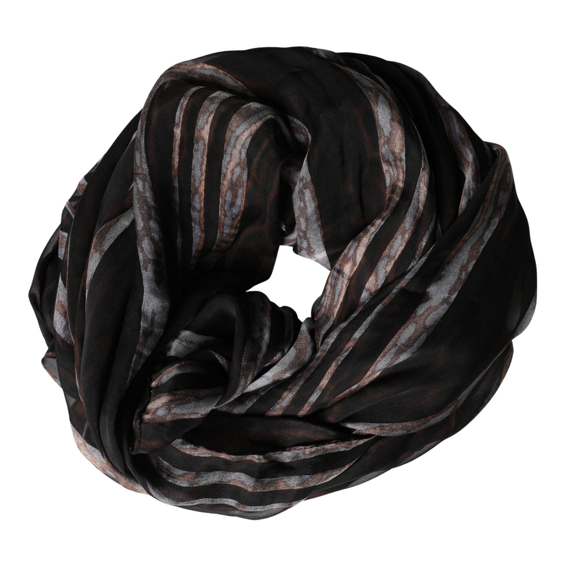 Dolce & Gabbana Black Stripes Silk Wrap Shawl Stole 193cm x 131cm Scarf