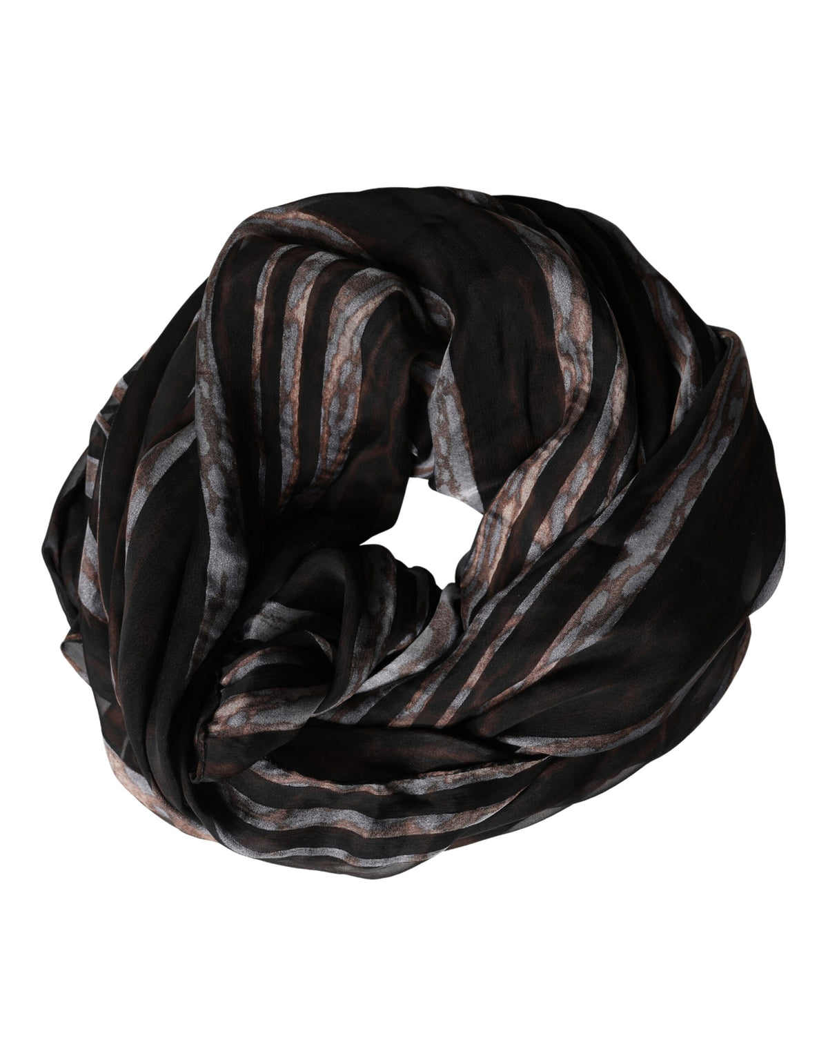Dolce & Gabbana Black Stripes Silk Wrap Shawl Stole 193cm x 131cm Scarf - Eljoys Fashion 