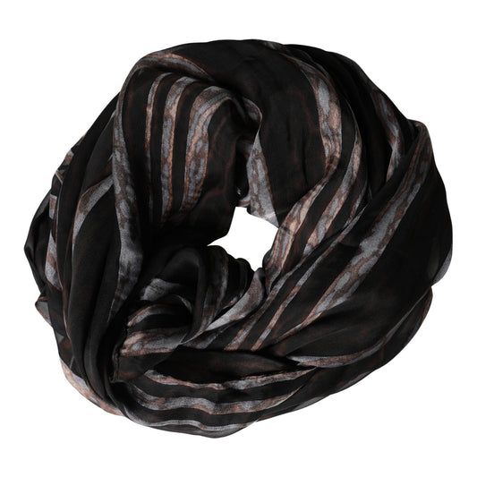 Dolce & Gabbana Black Stripes Silk Wrap Shawl Stole 193cm x 131cm Scarf