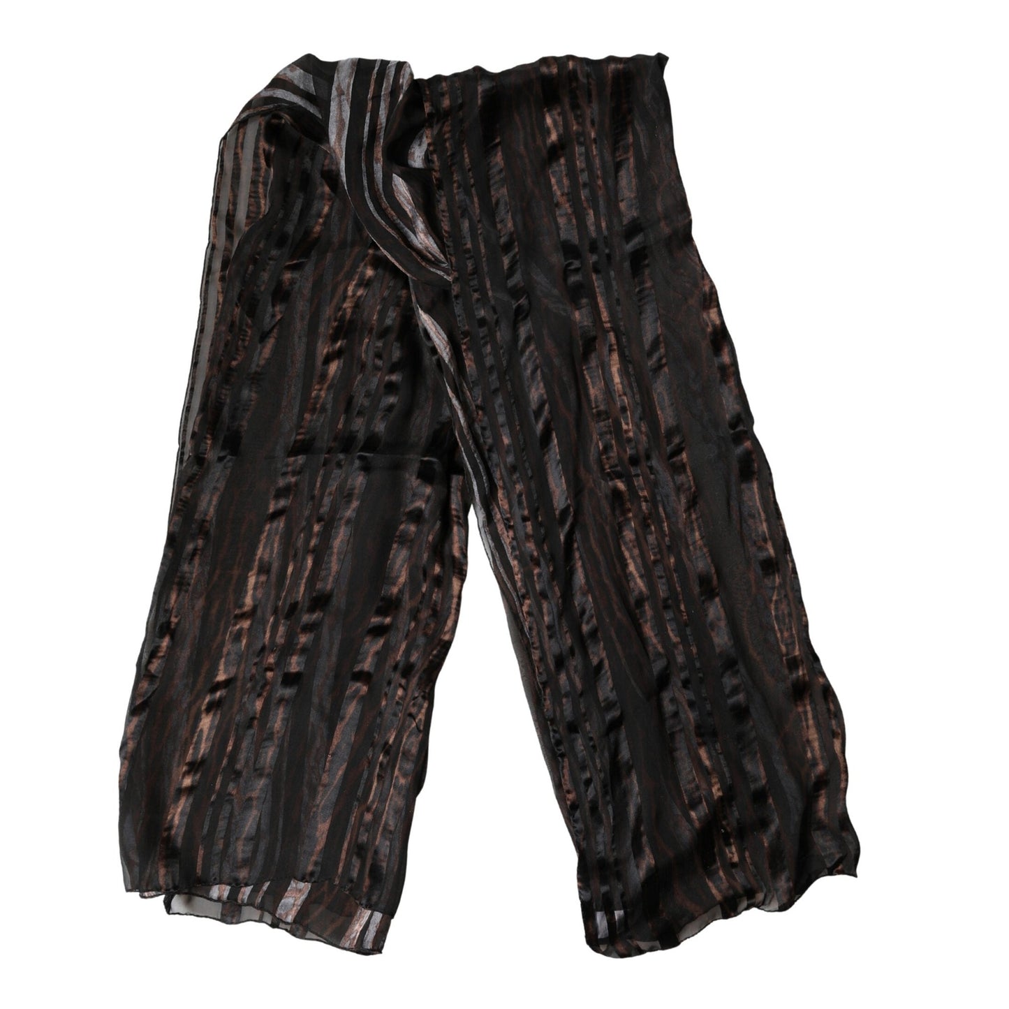 Dolce & Gabbana Black Stripes Silk Wrap Shawl Stole 193cm x 131cm Scarf