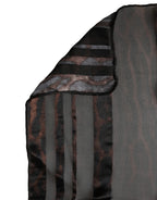 Dolce & Gabbana Black Stripes Silk Wrap Shawl Stole 193cm x 131cm Scarf - Eljoys Fashion 
