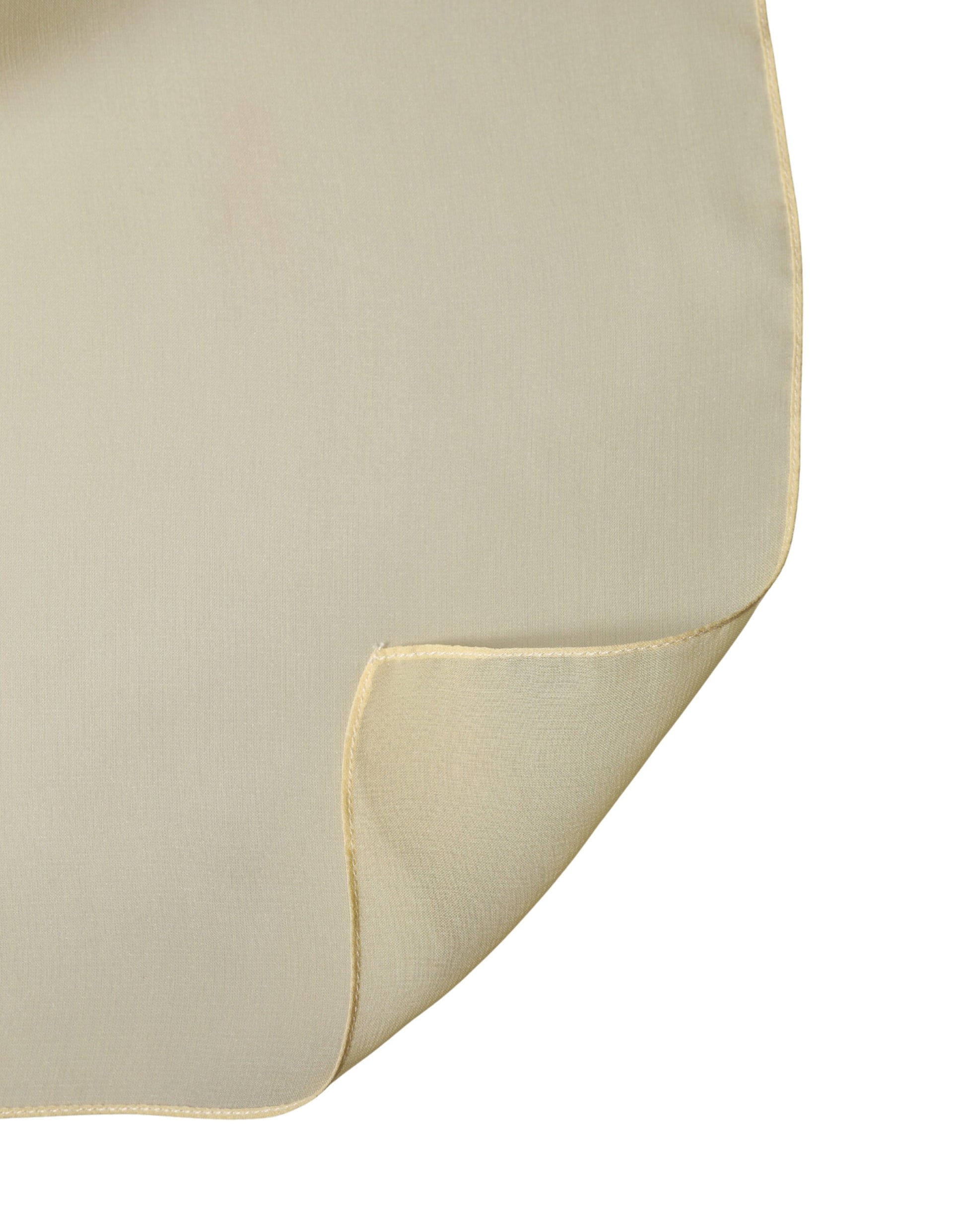 Dolce & Gabbana Light Yellow Silk Wrap Shawl Foulard 100cm x 99cm Scarf