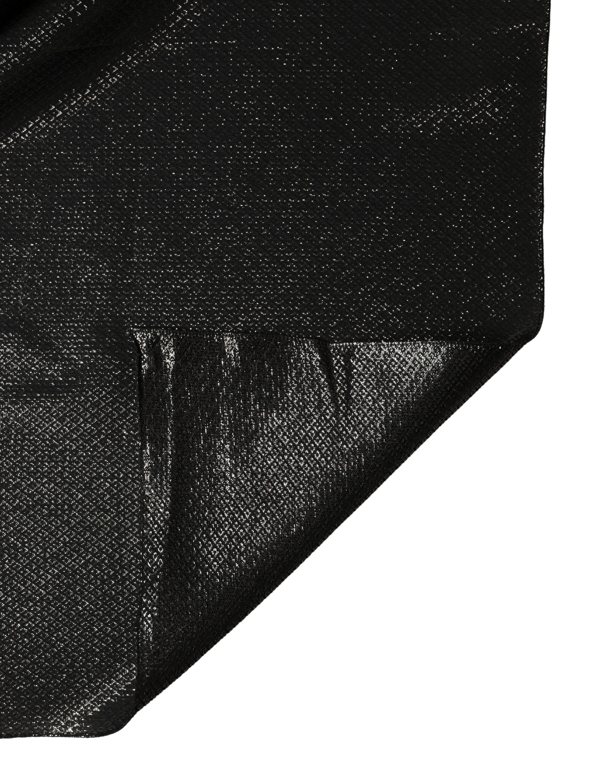 Dolce & Gabbana Black Silk Square Wrap Shawl Foulard 122cm x 120cm Scarf