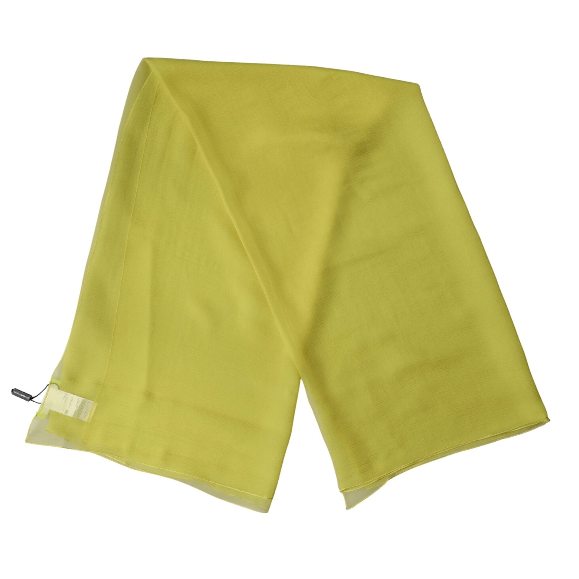 Dolce & Gabbana Yellow Silk Neck Wrap Shawl Foulard 120cm x 117cm Scarf