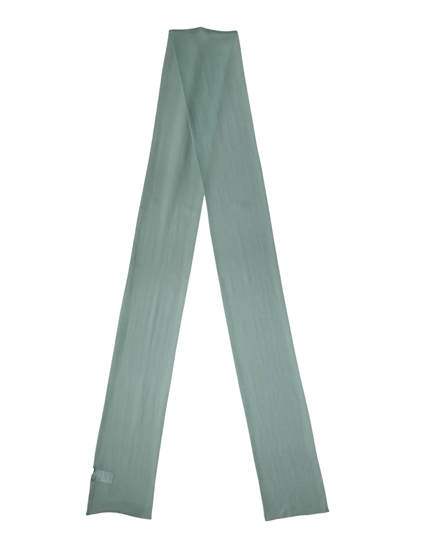 Dolce & Gabbana Teal Silk Sash Wrap Foulard Stole 292cm x 19cm Scarf