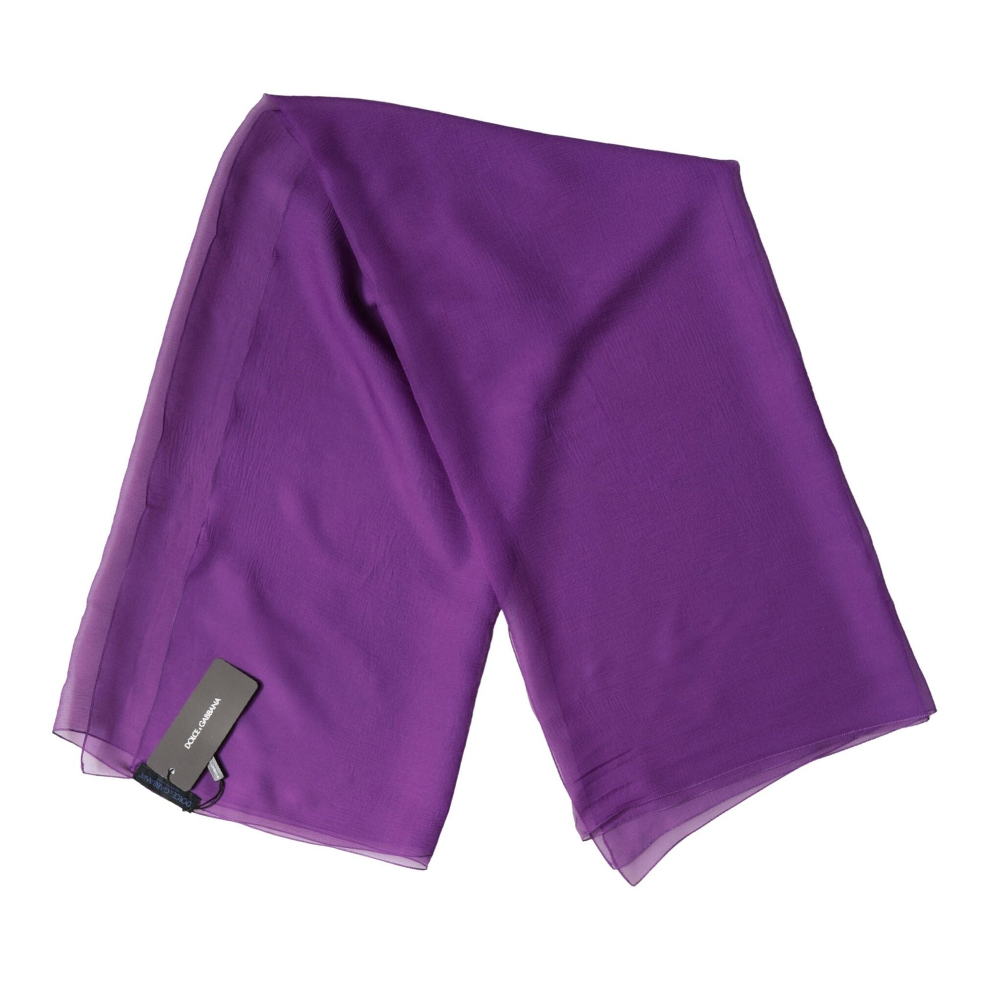 Dolce & Gabbana Purple Silk Neck Wrap Shawl Foulard 134cm x 131cm Scarf