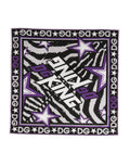 Dolce & Gabbana Black Purple DG King Cotton Foulard 51cm x 49.5cm Scarf - Eljoys Fashion 