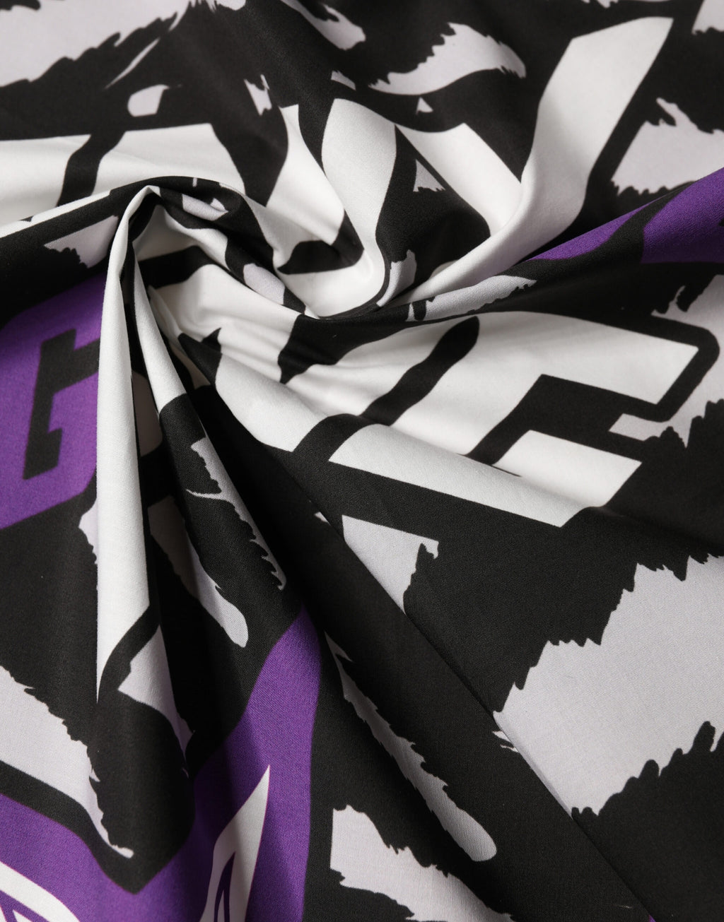 Dolce & Gabbana Black Purple DG King Cotton Foulard 51cm x 49.5cm Scarf - Eljoys Fashion 