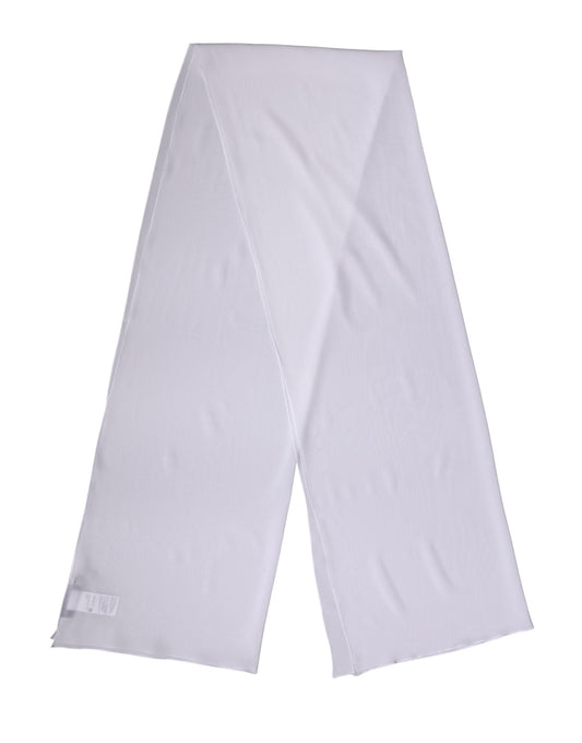 Dolce & Gabbana White Silk Neck Wrap Shawl Stole 200cm x 64cm Scarf