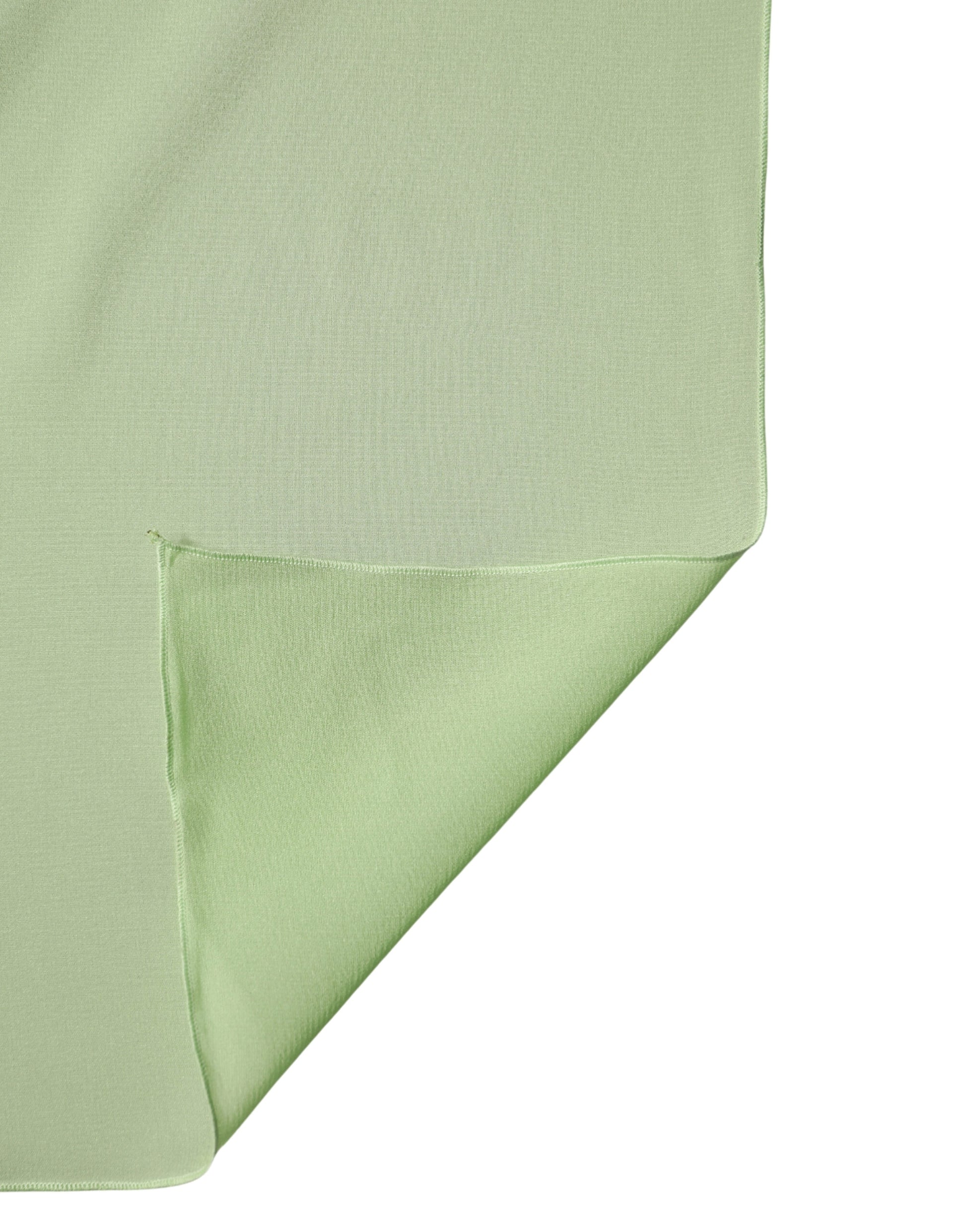 Dolce & Gabbana Light Green Silk Neck Wrap Shawl Stole 200cm x 64cm Scarf