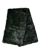 Dolce & Gabbana Black Green Stripe Fur Shawl Neck Wrap 180cm x49cm  Scarf - Eljoys Fashion 