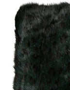 Dolce & Gabbana Black Green Stripe Fur Shawl Neck Wrap 180cm x49cm  Scarf - Eljoys Fashion 