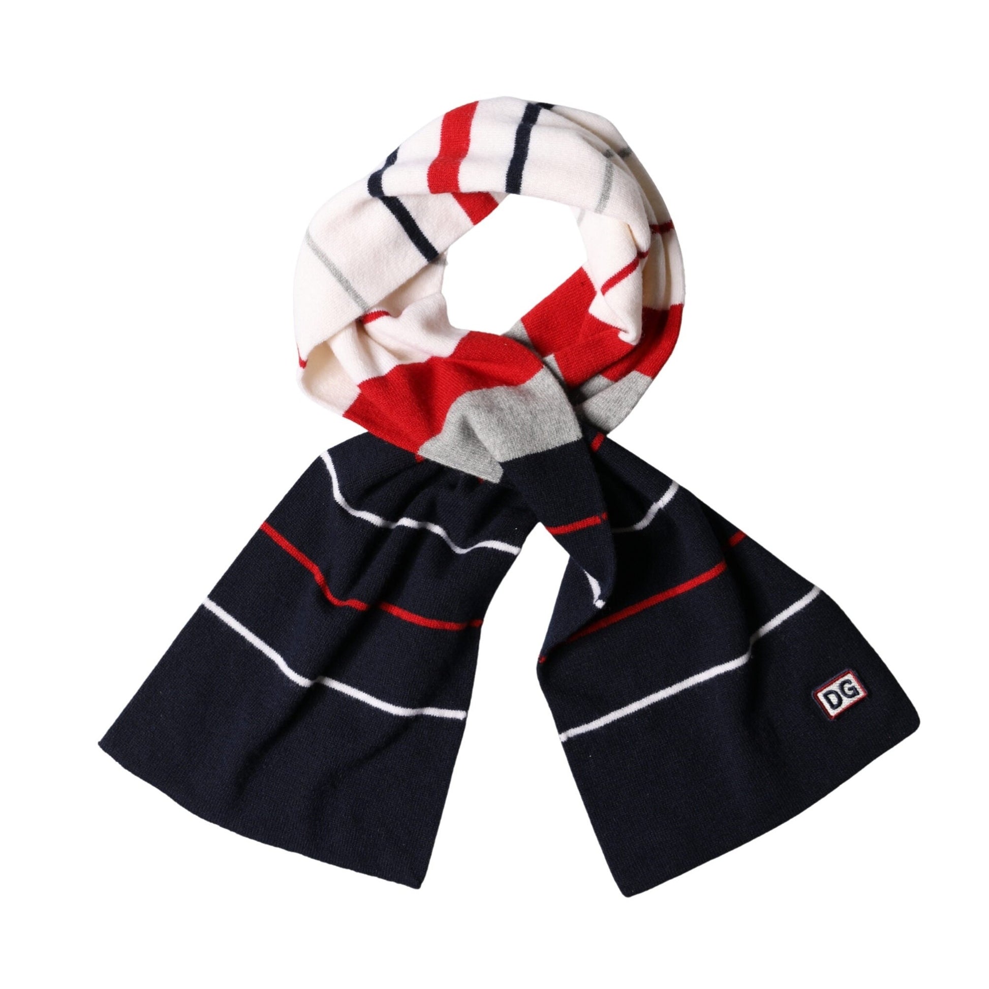 Dolce & Gabbana Multicolor Stripes Shawl Neck Wrap 119cm x 20cm Scarf