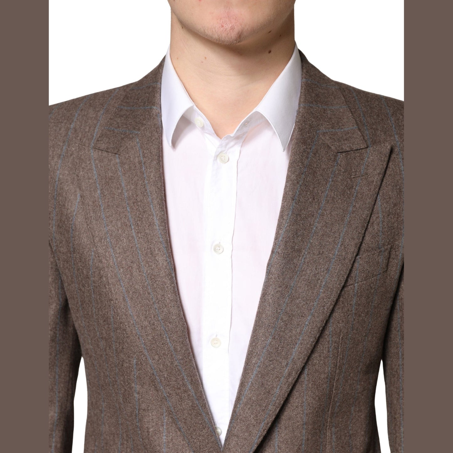 Dolce & Gabbana Brown Stripes Single Breasted Blazer