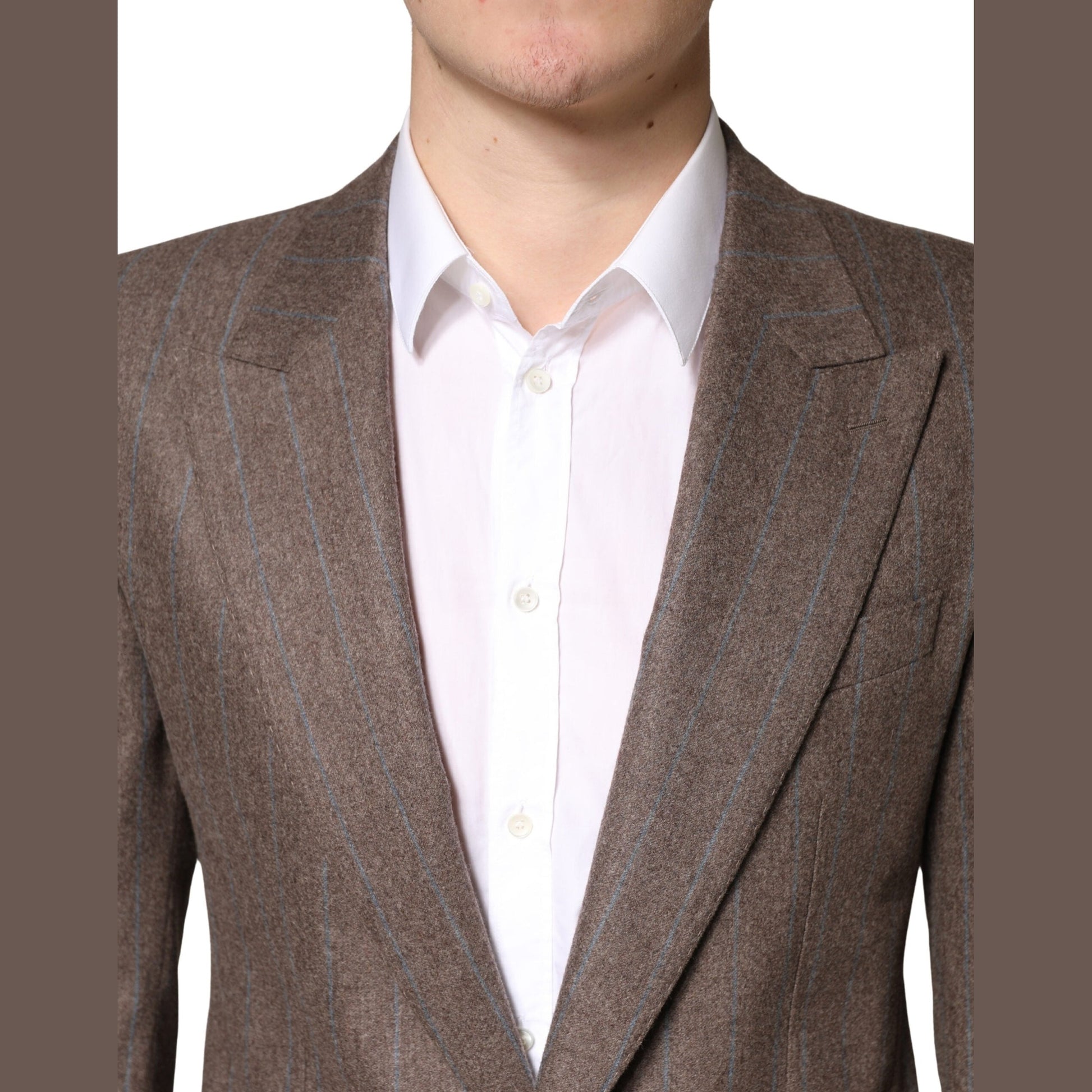 Dolce & Gabbana Brown Stripes Single Breasted Blazer