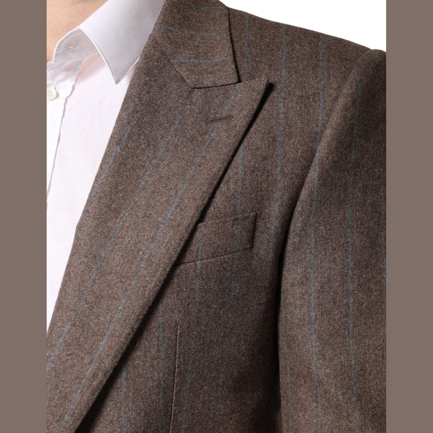 Dolce & Gabbana Brown Stripes Single Breasted Blazer