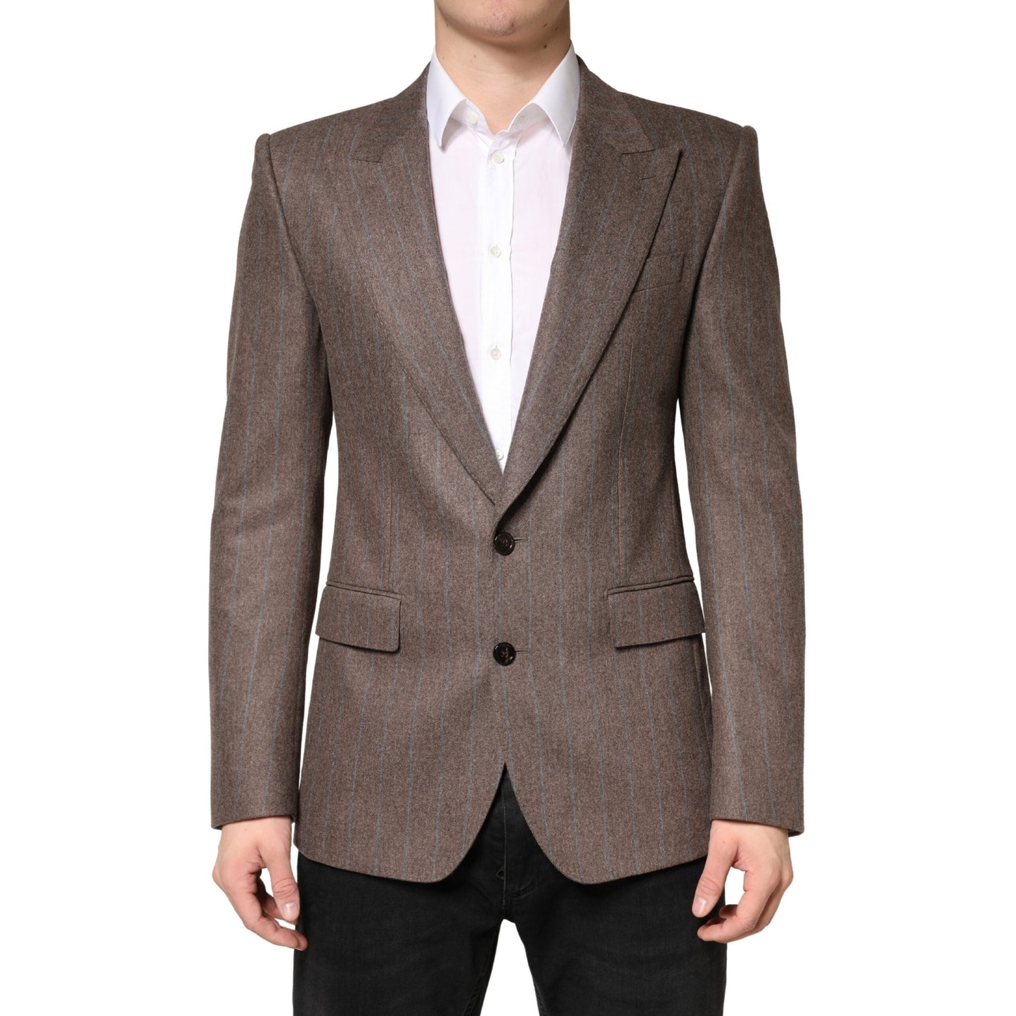 Dolce & Gabbana Brown Stripes Single Breasted Blazer