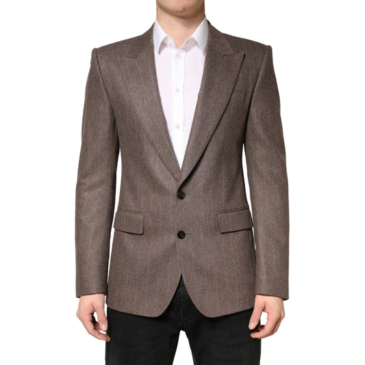 Dolce & Gabbana Brown Stripes Single Breasted Blazer