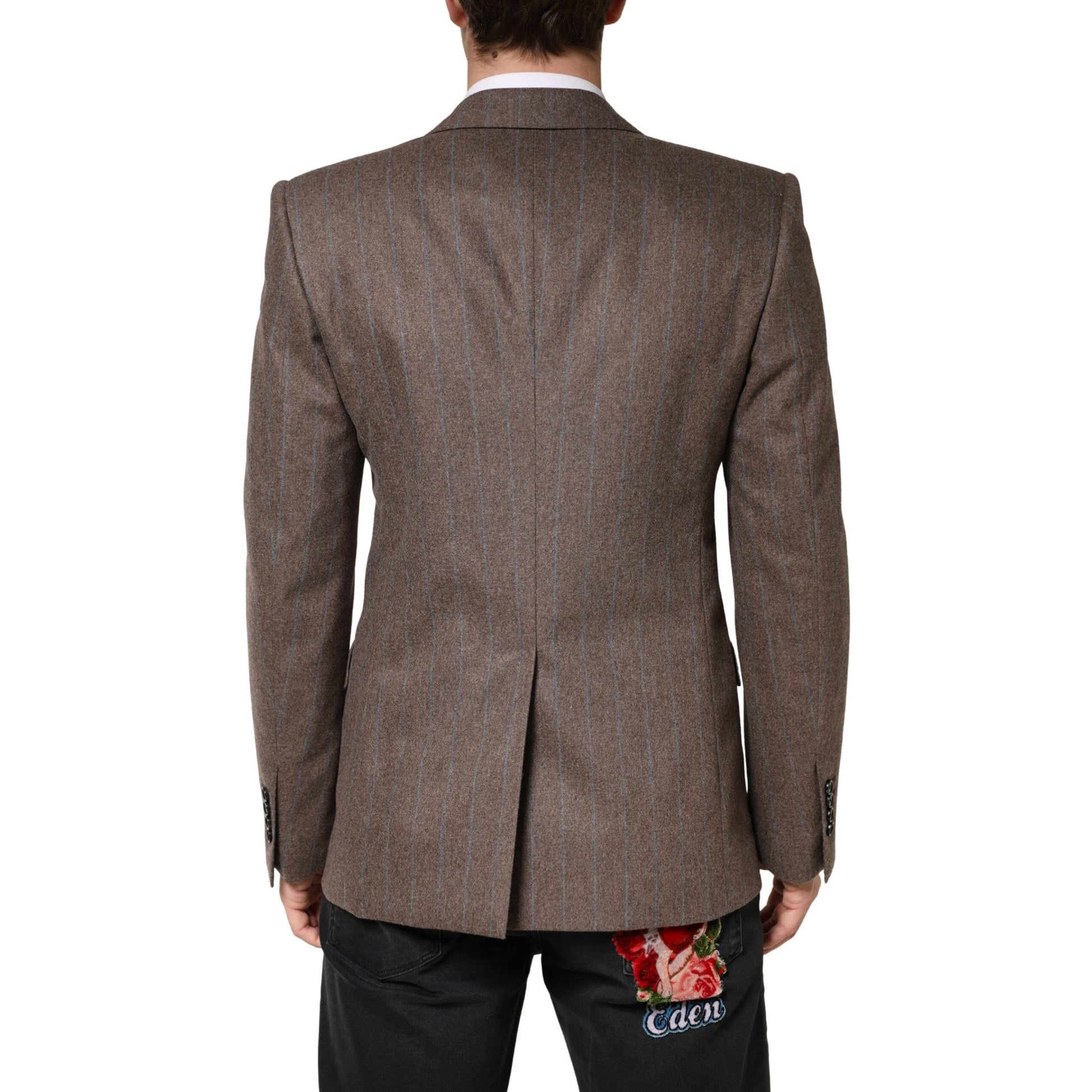 Dolce & Gabbana Brown Stripes Single Breasted Blazer