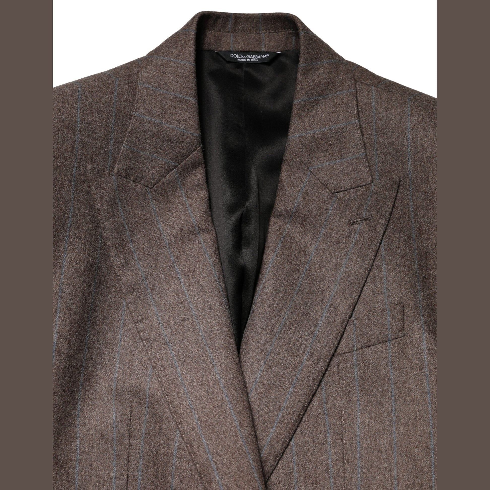 Dolce & Gabbana Brown Stripes Single Breasted Blazer