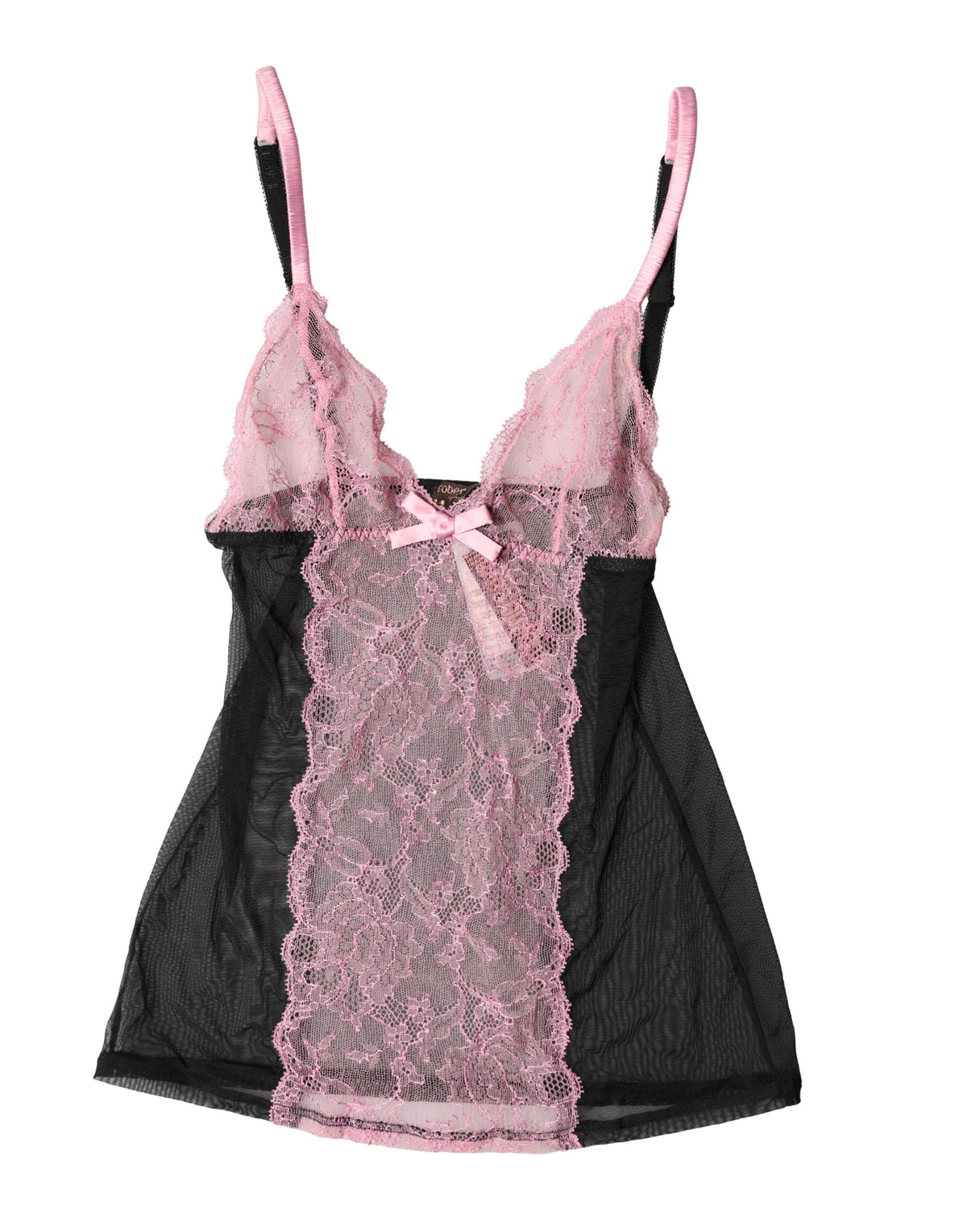 Roberto Cavalli Black Pink Floral Lace Lingerie Top Underwear - Eljoys Fashion 