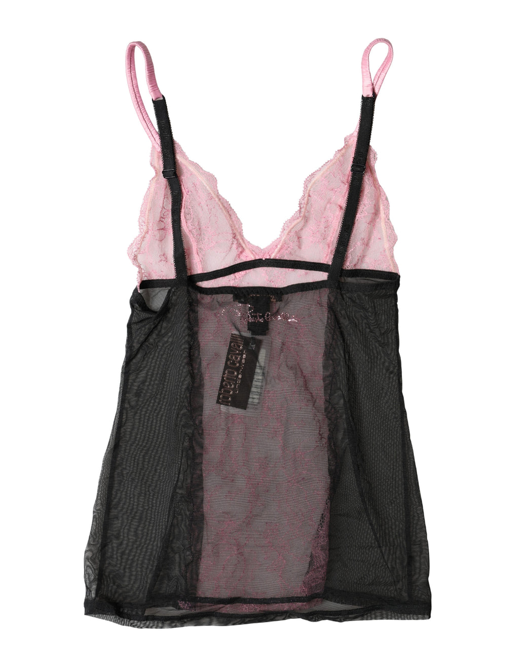 Roberto Cavalli Black Pink Floral Lace Lingerie Top Underwear - Eljoys Fashion 