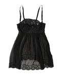 Dolce & Gabbana Black Silk Floral Lace Lingerie Top Underwear - Eljoys Fashion 