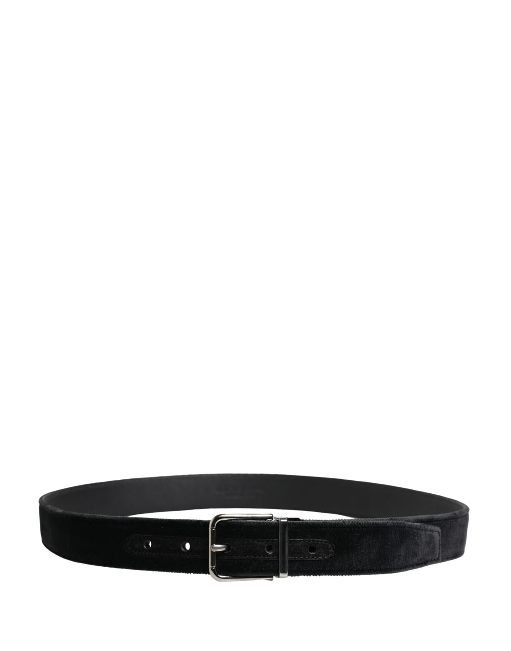 Dolce & Gabbana Black Suede Silver Tone Metal Buckle Men Belt - Eljoys Fashion 