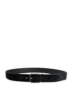 Dolce & Gabbana Black Suede Silver Tone Metal Buckle Men Belt - Eljoys Fashion 