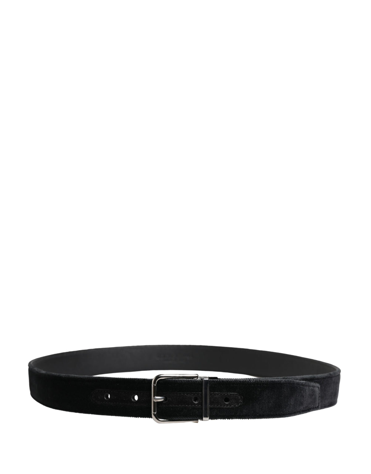 Dolce & Gabbana Black Suede Silver Tone Metal Buckle Men Belt - Eljoys Fashion 