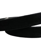 Dolce & Gabbana Black Suede Silver Tone Metal Buckle Men Belt - Eljoys Fashion 