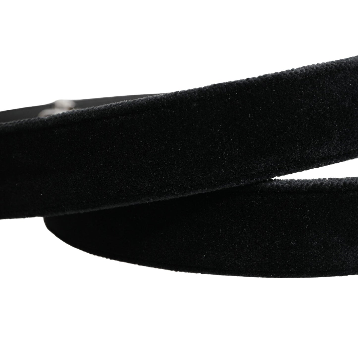 Dolce & Gabbana Black Suede Silver Tone Metal Buckle Men Belt