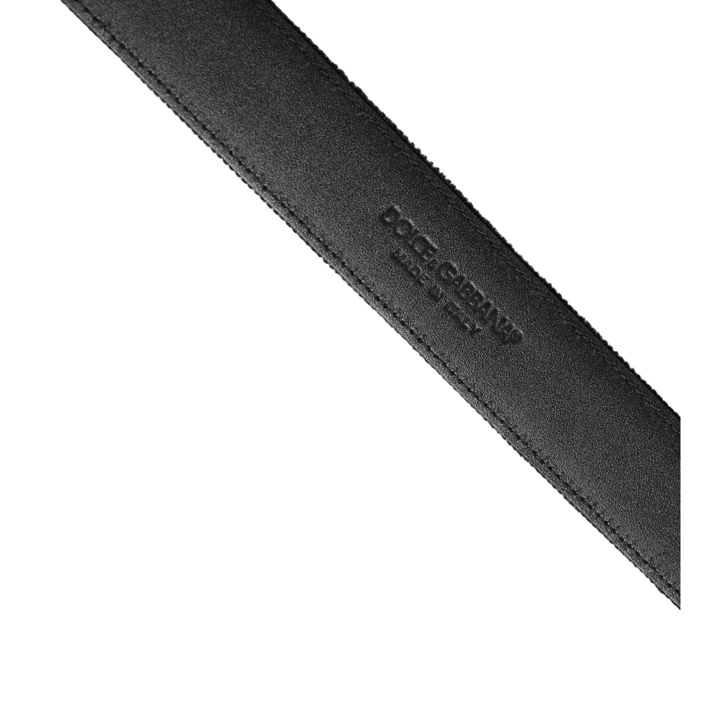 Dolce & Gabbana Black Suede Silver Tone Metal Buckle Men Belt