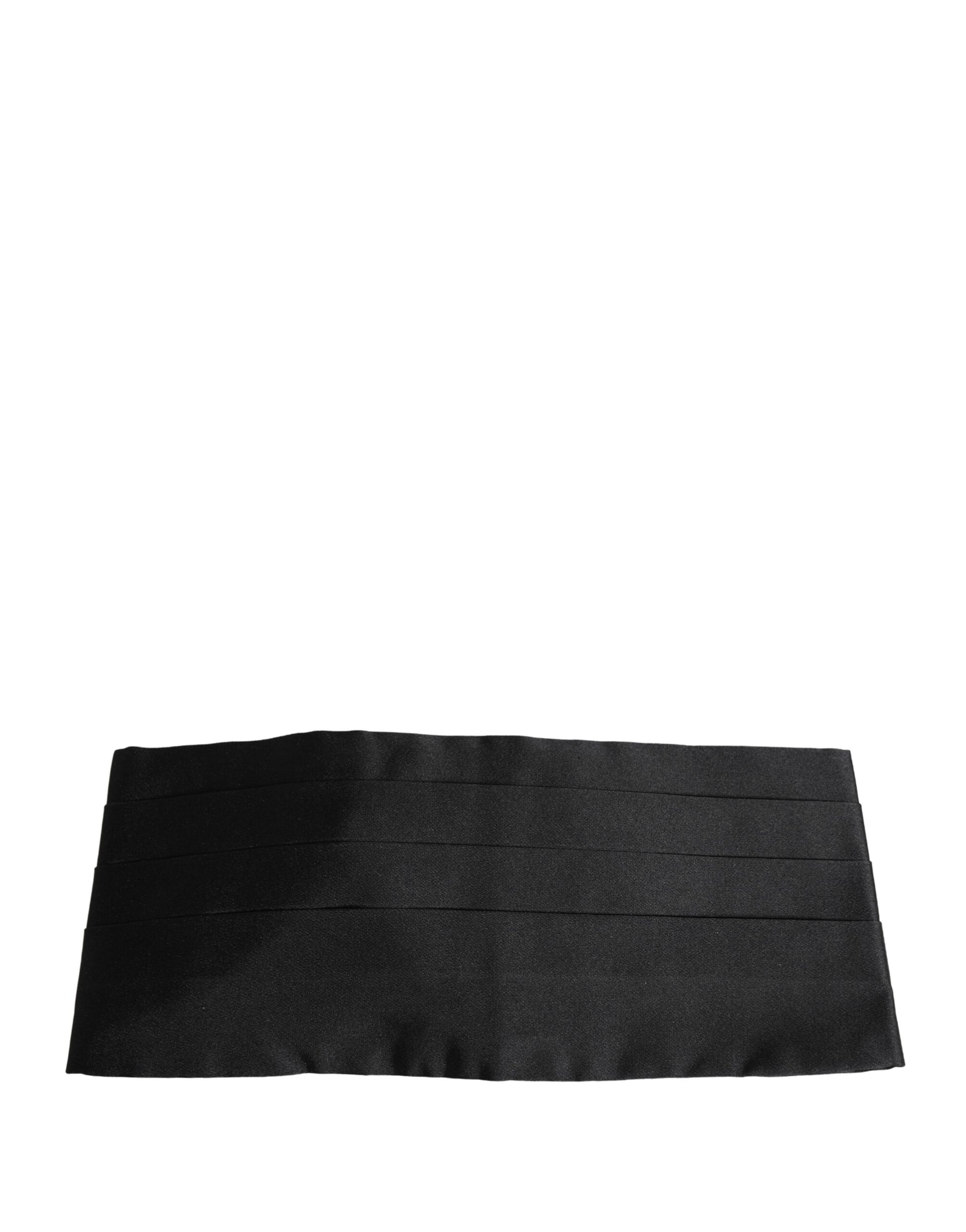 Dolce & Gabbana Black 100% Silk Wide Belt Waist Cummerbund