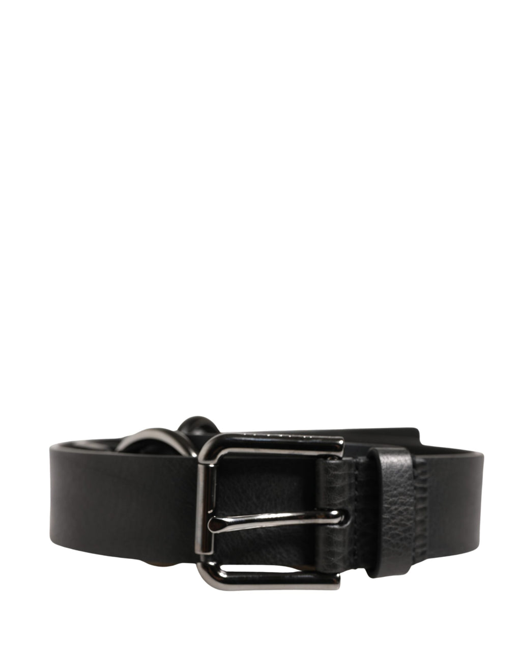 Dolce & Gabbana Black Leather Silver Chain Waist Men Belt - Eljoys Fashion 