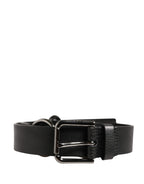 Dolce & Gabbana Black Leather Silver Chain Waist Men Belt - Eljoys Fashion 
