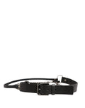 Dolce & Gabbana Black Leather Silver Chain Waist Men Belt - Eljoys Fashion 
