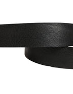 Dolce & Gabbana Black Leather Silver Chain Waist Men Belt - Eljoys Fashion 