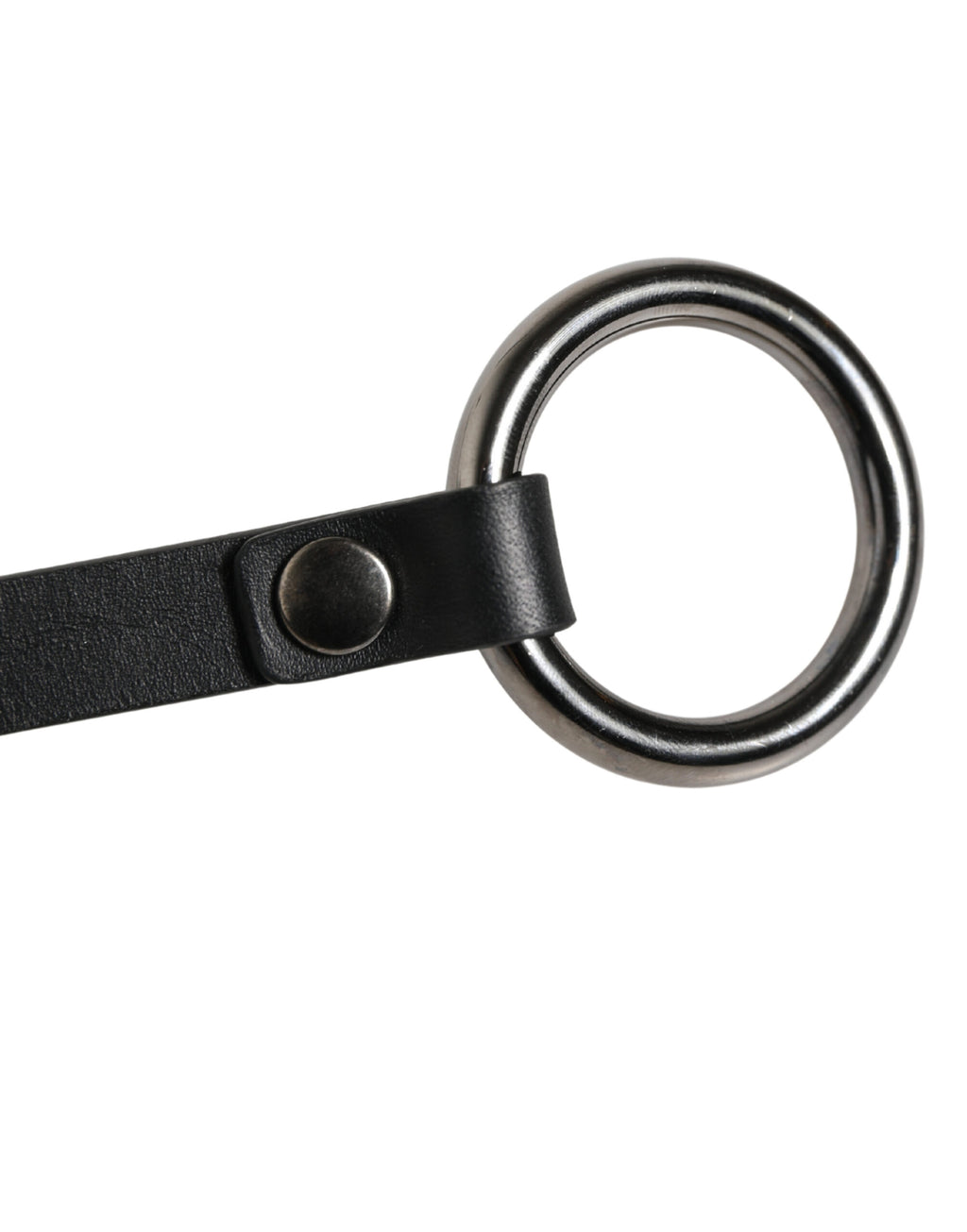 Dolce & Gabbana Black Leather Silver Chain Waist Men Belt - Eljoys Fashion 